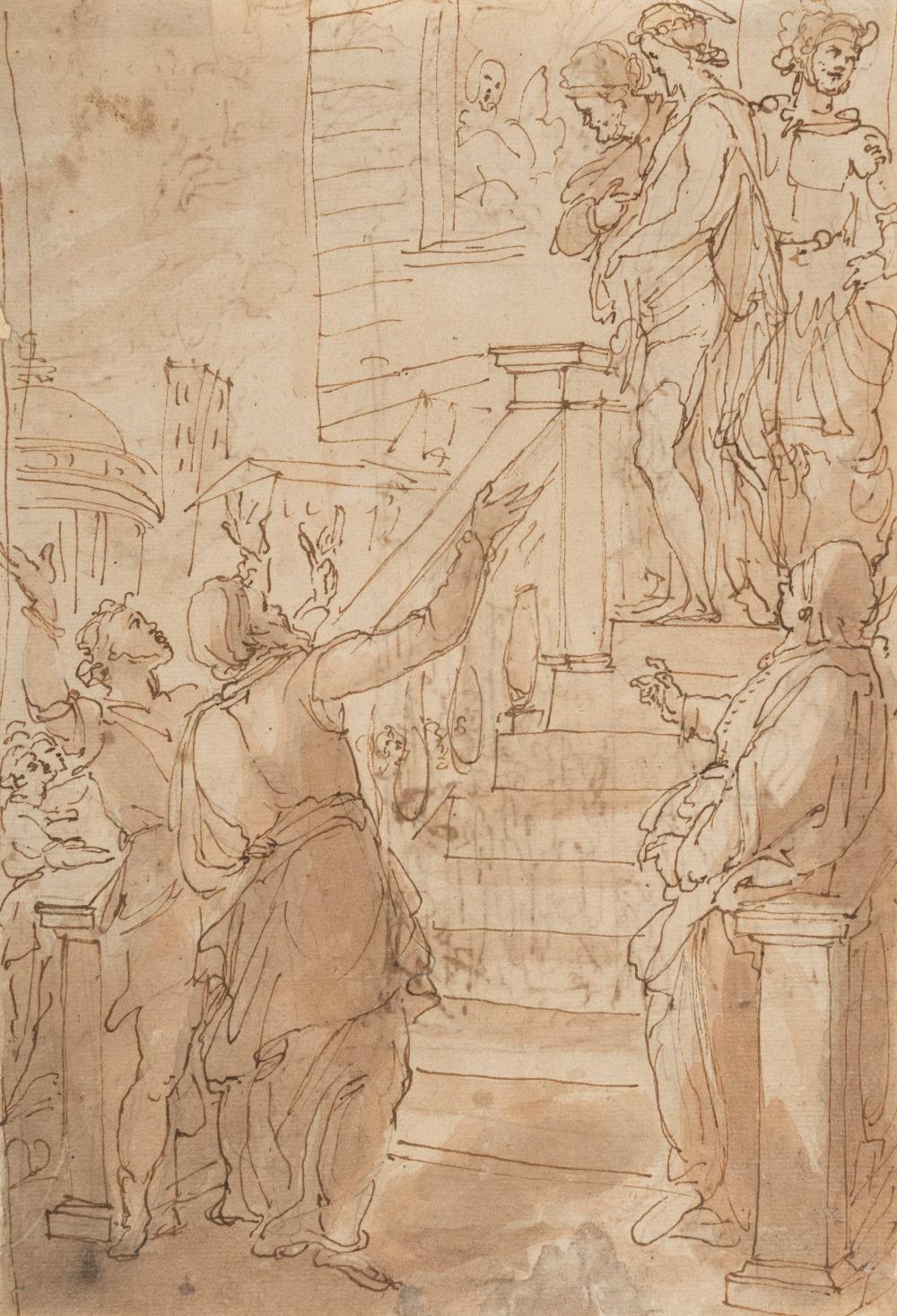 Santi di Tito comparable auction result: santi di tito zugeschrieben 1536 sansepolcro florenz 1602 christus vor dem volk christ before the people