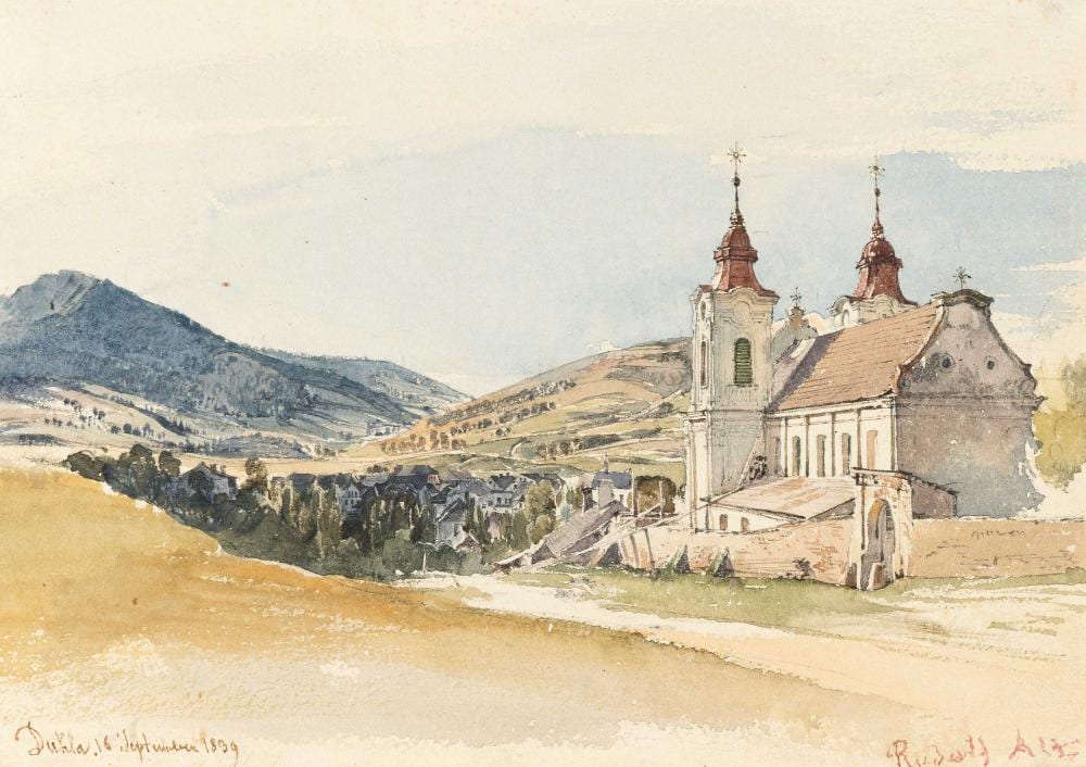 Rudolf von Alt comparable auction result: rudolf von alt 1812 wien 1905 kirche von dukla in galizien church of dukla in galicia