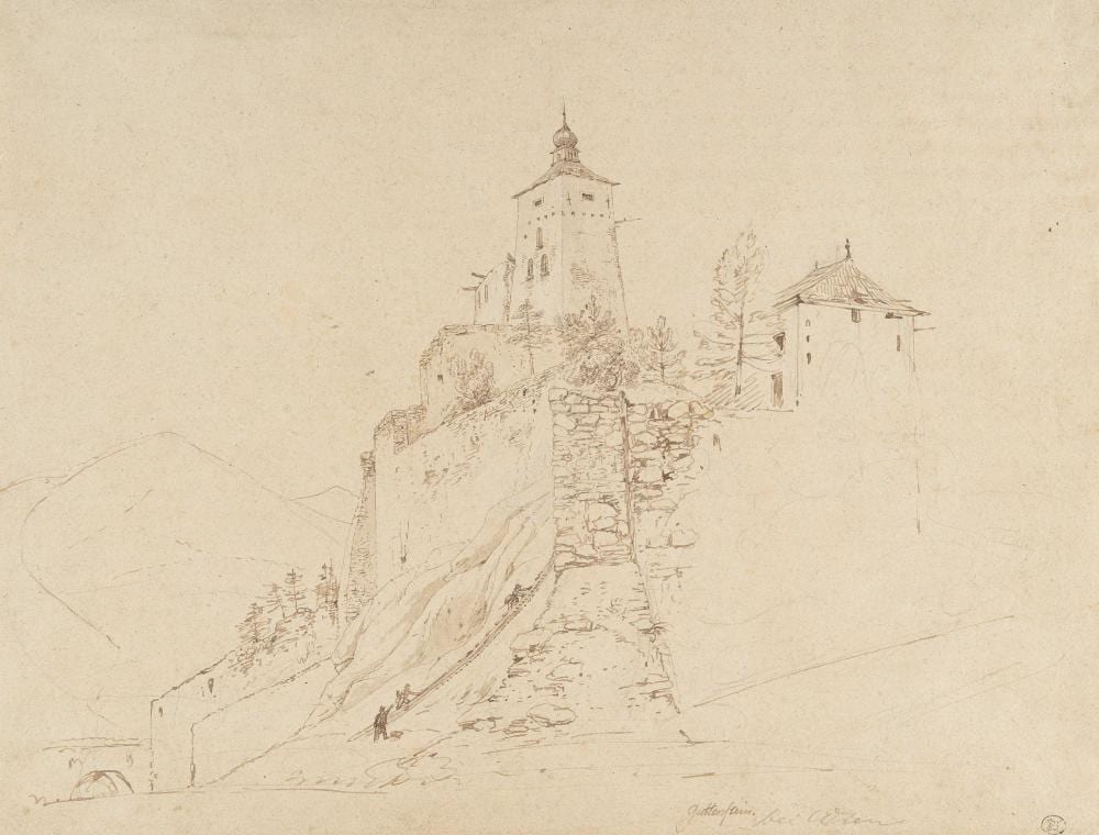 Johann Adam Klein comparable auction result: johann adam klein 1792 n rnberg m nchen 1875 burgruine gutenstein bei wiener neustadt gutenstein castle ruins near wiener neustadt