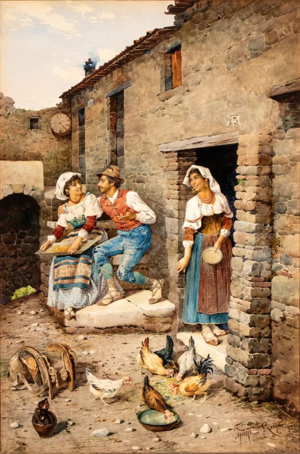 Filippo Indoni comparable auction result: filippo indoni roma 1842 1908 peasant scene