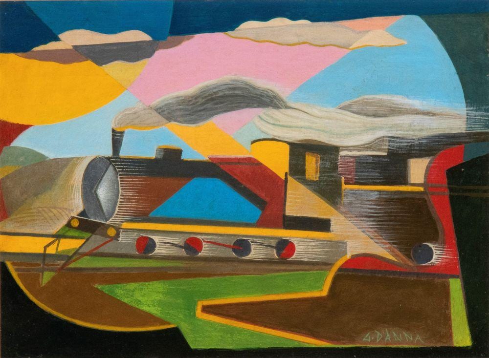 giulio d anna villarosa 1908 messina 1978 dinamismo di un treno · Bertolami Fine Art s.r.l. · 2025-05-15 Giulio D'Anna comparable auction result: giulio d anna villarosa 1908 messina 1978 dinamismo di un treno