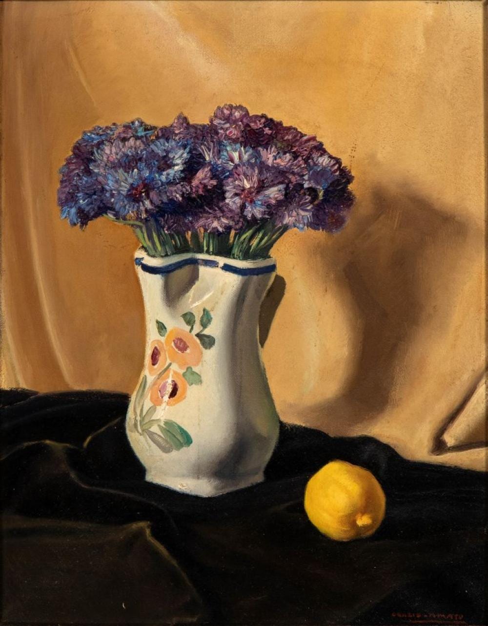 Orazio Amato comparable auction result: orazio amato anticoli corrado 1884 roma 1952 vase of flower with lemon