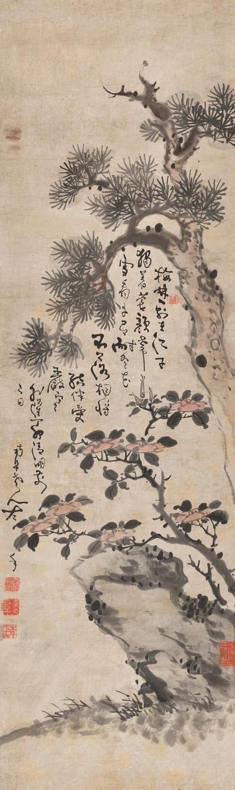 Fenghan Gao comparable auction result: gao fenghan 1683 1749 flowers hanging scroll ink and colour on paper15