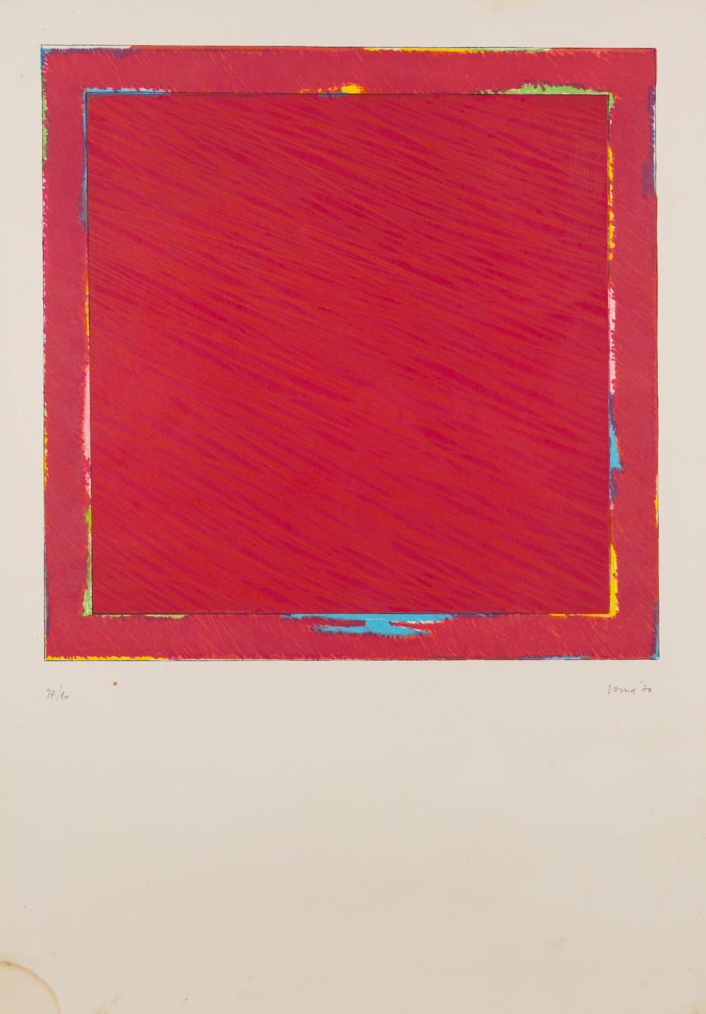 Claudio Verna comparable auction result: claudio verna guardiagrele 1937 composition in red 1970