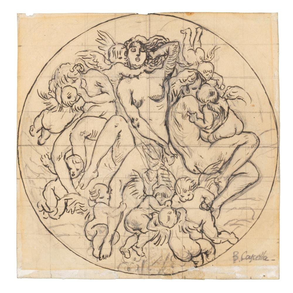 basilio cascella pescara 1860 roma 1950 study for majolica with nymphs and cherubs · Finarte · 2025-05-13 Basilio Cascella comparable auction result: basilio cascella pescara 1860 roma 1950 study for majolica with nymphs and cherubs