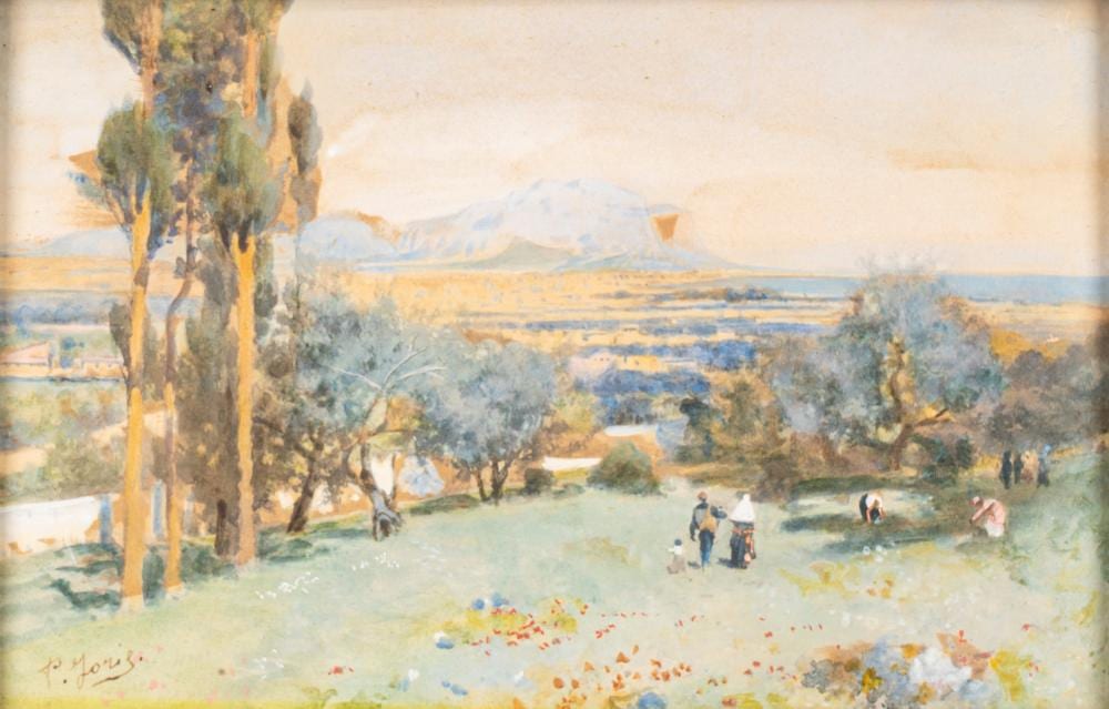 Pio Joris comparable auction result: pio joris roma 1843 1921 circeo seen from the terracina plain