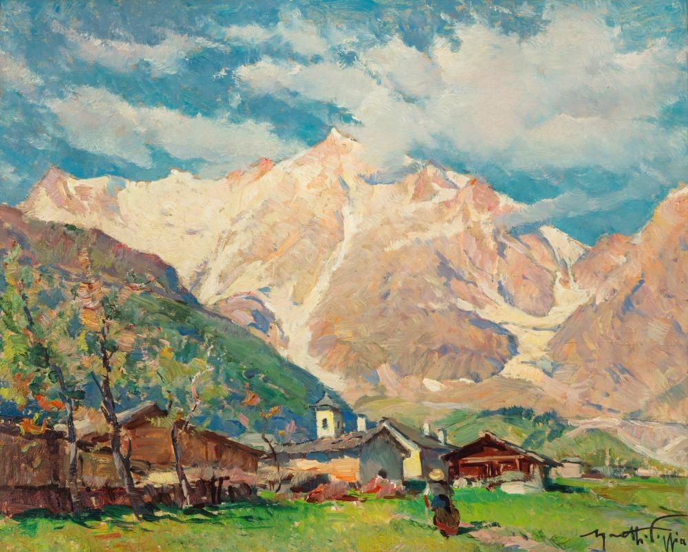 mario moretti foggia mantova 1882 pecetto di macugnaga 1954 monte rosa and the pecetto hamlet · Finarte · 2025-05-13 Mario Moretti-Foggia comparable auction result: mario moretti foggia mantova 1882 pecetto di macugnaga 1954 monte rosa and the pecetto hamlet
