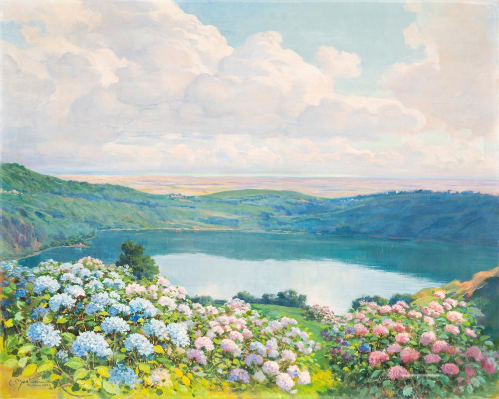 carlo montani saluzzo 1868 roma 1936 on lake nemi 1924 · Finarte · 2025-05-13 Carlo Montani comparable auction result: carlo montani saluzzo 1868 roma 1936 on lake nemi 1924