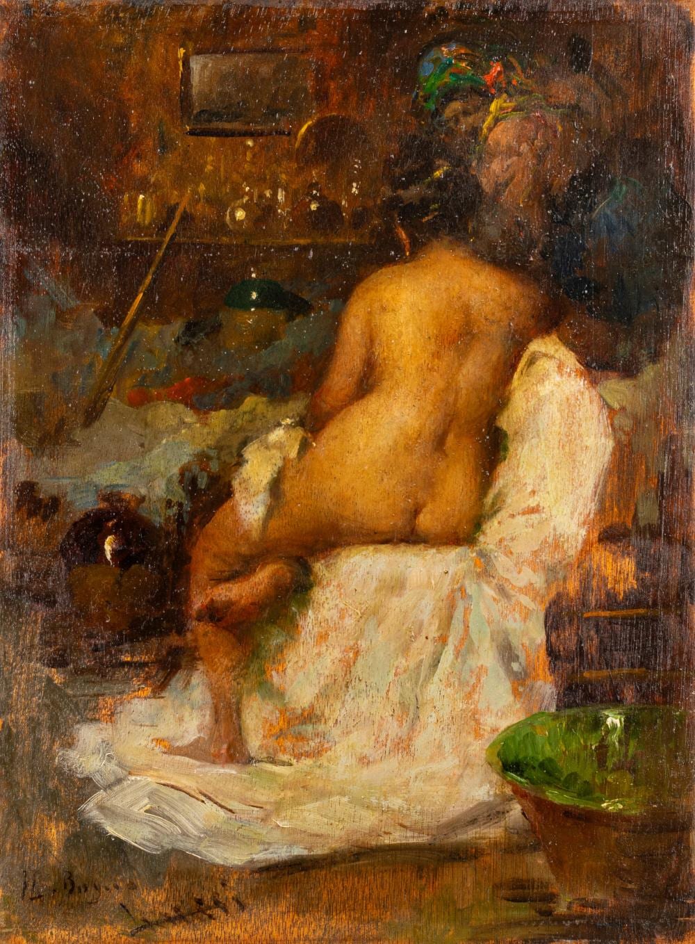 Temistocle Lamesi comparable auction result: temistocle lamesi roma 1870 1951 the bath