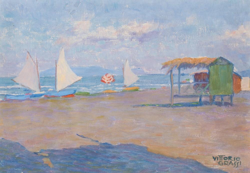 Vittorio Grassi comparable auction result: vittorio grassi roma 1878 1958 summer beach