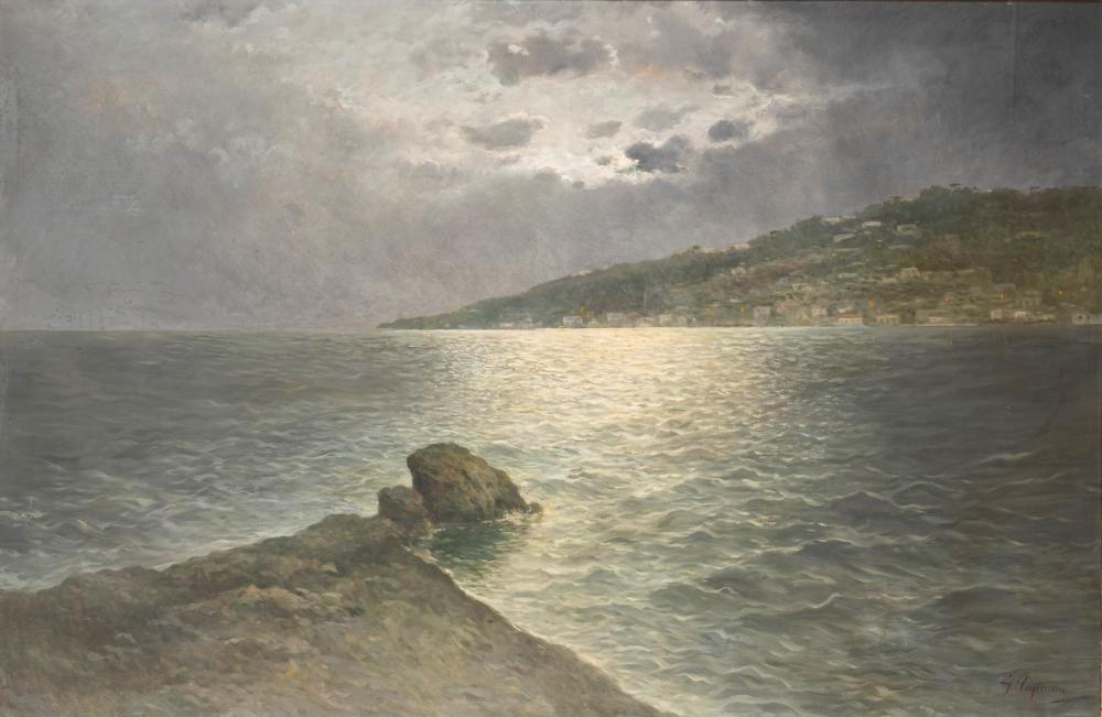 Francesco Capuano comparable auction result: francesco capuano napoli 1854 dopo il 1908 moonlight marina