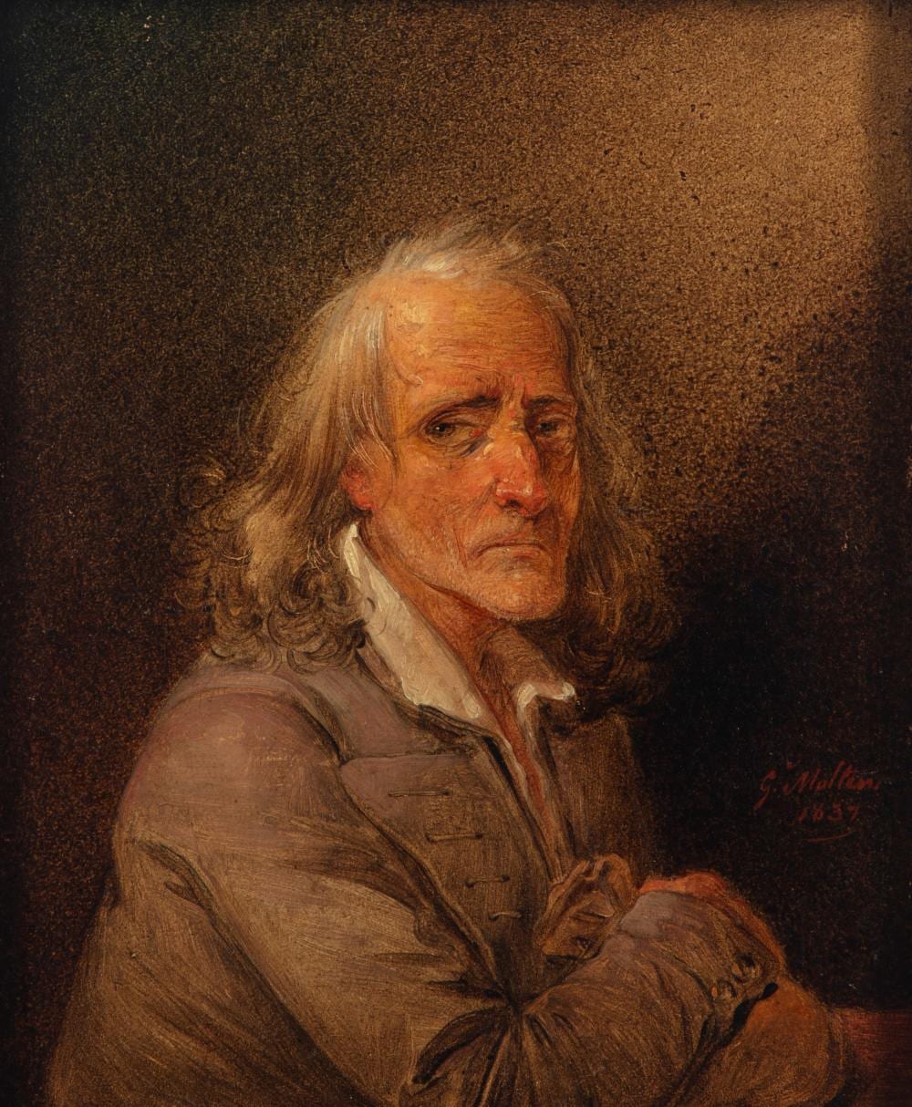 Giuseppe Molteni comparable auction result: giuseppe molteni affori 1800 milano 1867 male portrait 1837