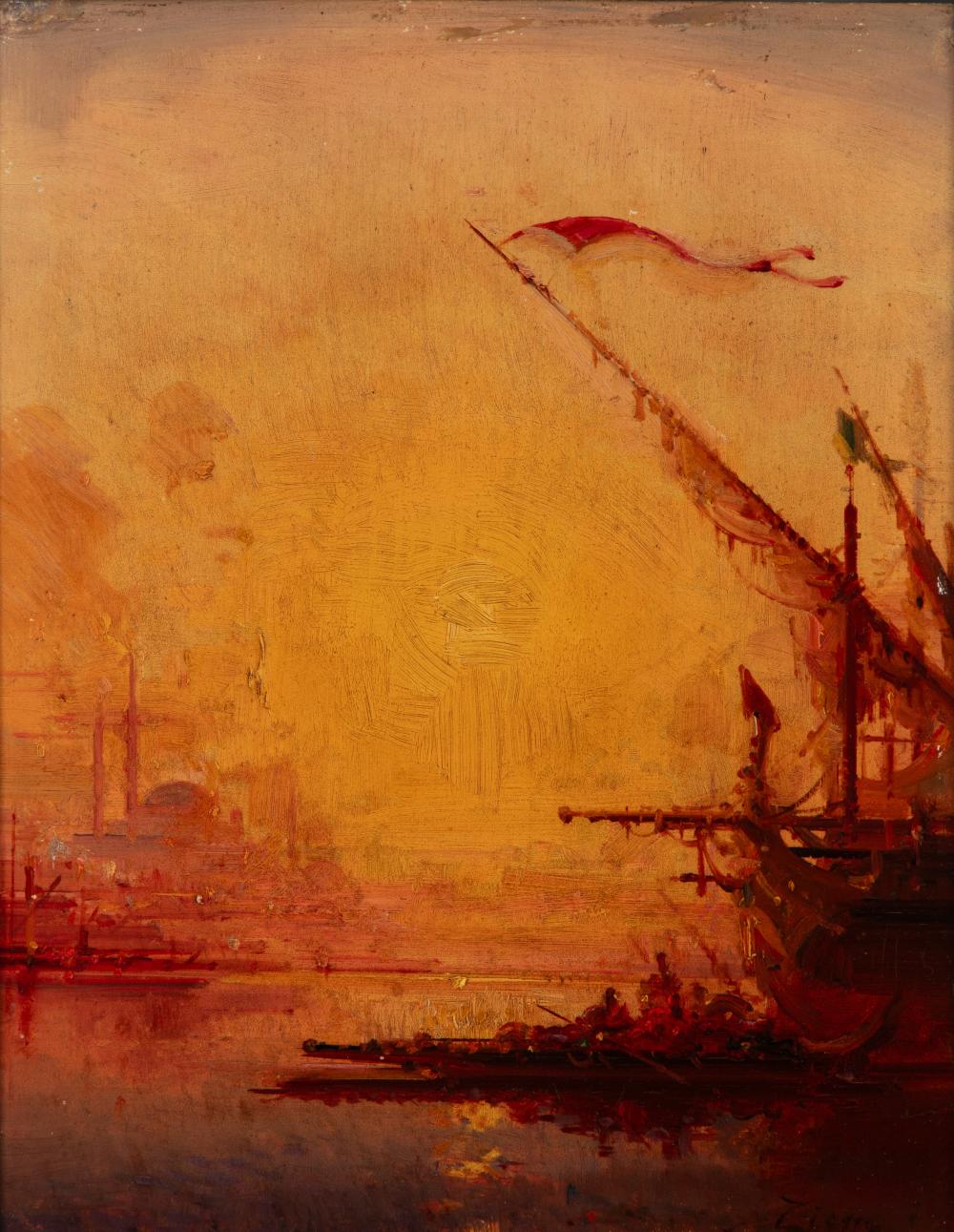 Henri Duvieux comparable auction result: henri duvieux parigi 1855 1902 sunset in constantinople