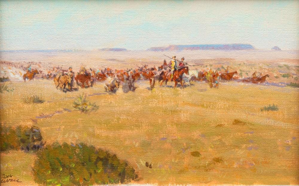 Tom Lovell comparable auction result: tom lovell american 1909 1997 color study for coronado s expedition