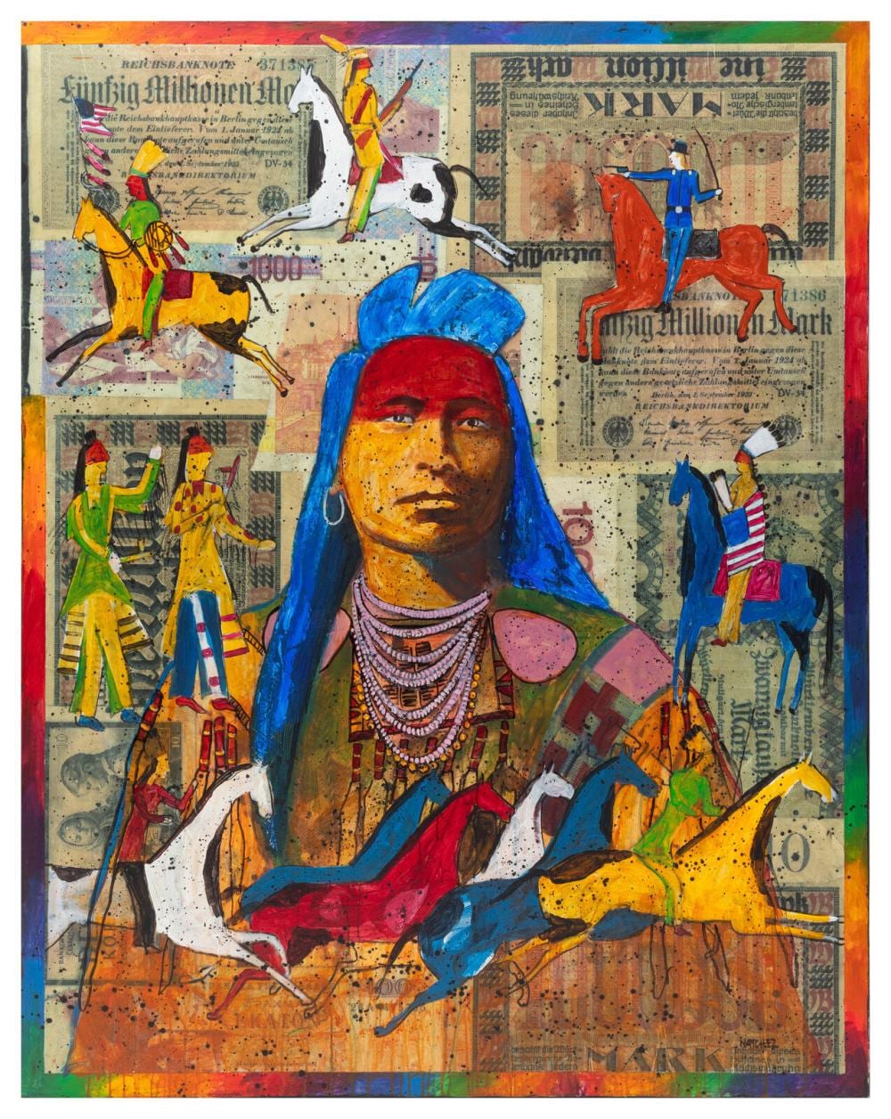 Stan Natchez comparable auction result: stan natchez shoshone tataviam b 1954 plenty coups on german marks