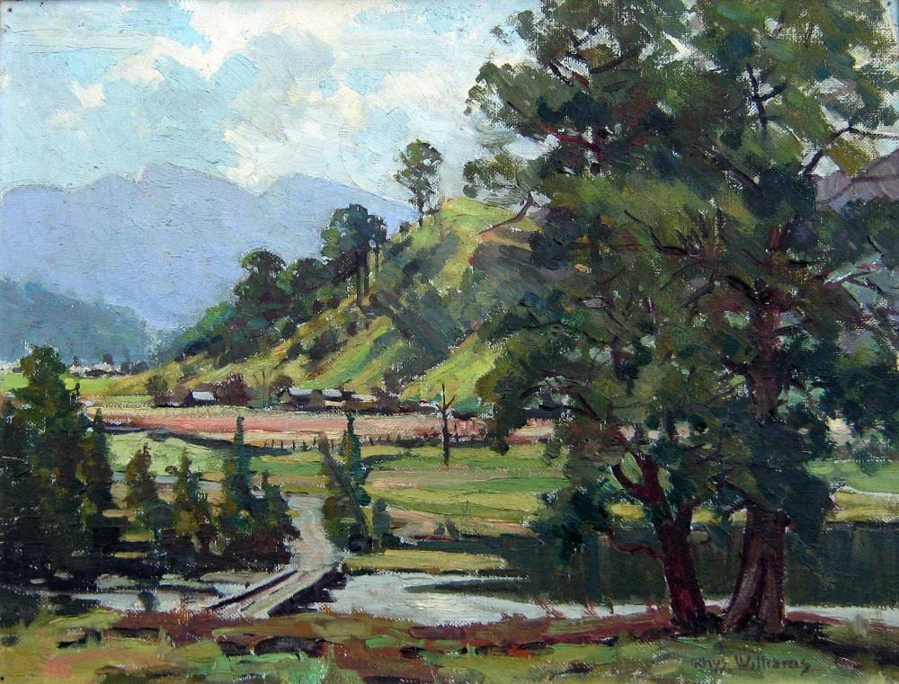 Rhys Williams comparable auction result: rhys williams australian 1894 1976 farm landscape