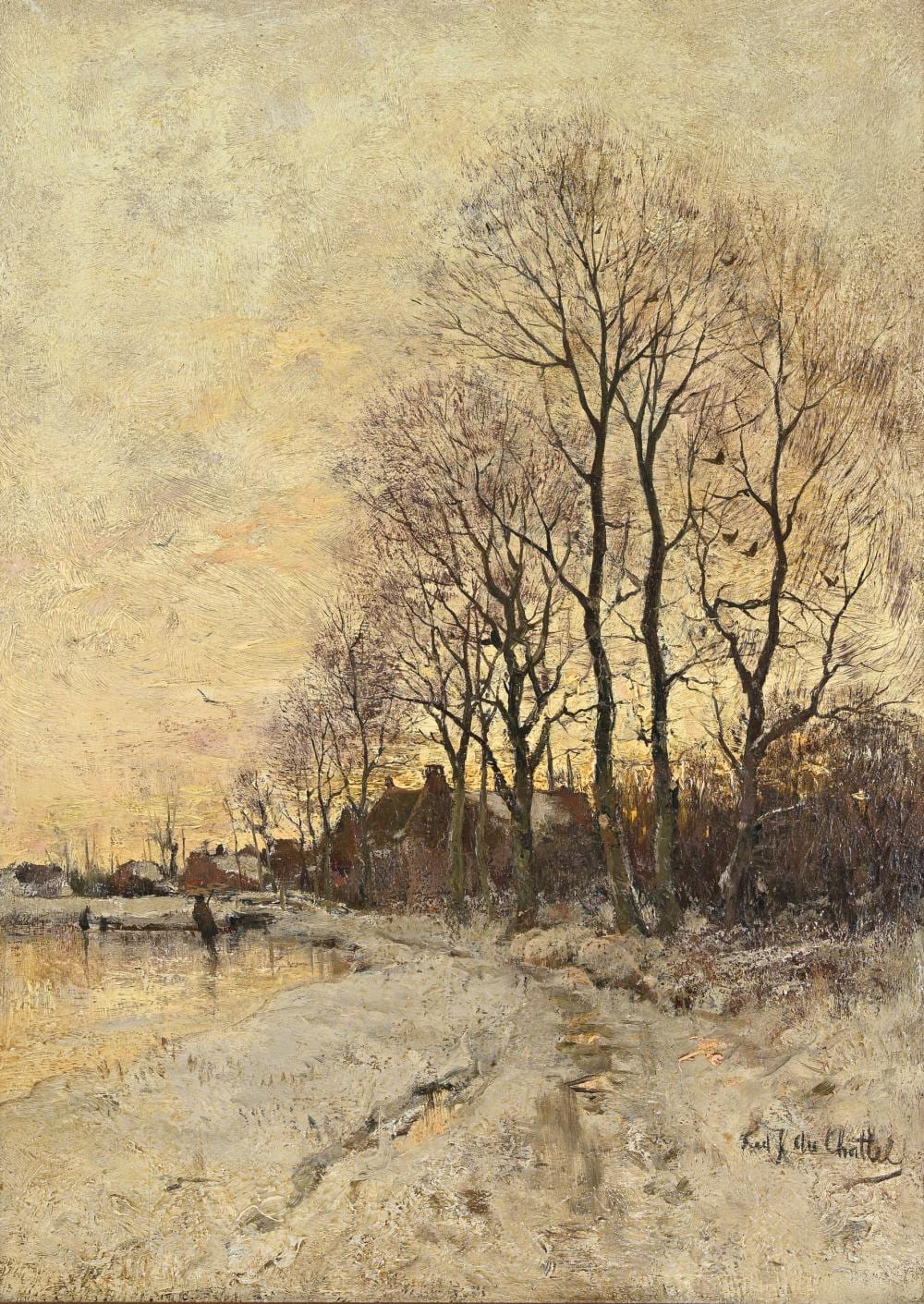 Fredericus Jacobus van Rossum du Chattel comparable auction result: fredericus jacobus van rossum du chattel 1856 1917 winter landscape