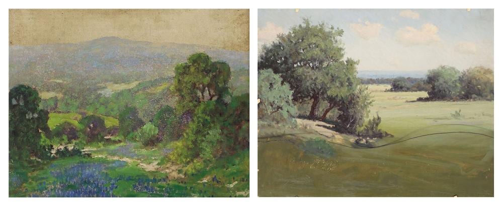 morris walton leader 1877 1966 2 sided painting texas bluebonnets landscape · Austin Auction Gallery · 2025-05-17 Morris Walton Leader comparable auction result: morris walton leader 1877 1966 2 sided painting texas bluebonnets landscape