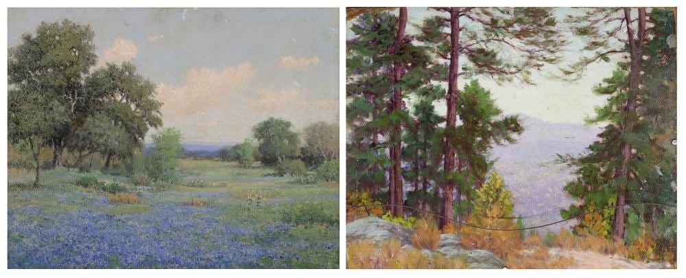 morris walton leader 1877 1966 2 sided painting texas bluebonnets landscape · Austin Auction Gallery · 2025-05-17 Morris Walton Leader comparable auction result: morris walton leader 1877 1966 2 sided painting texas bluebonnets landscape
