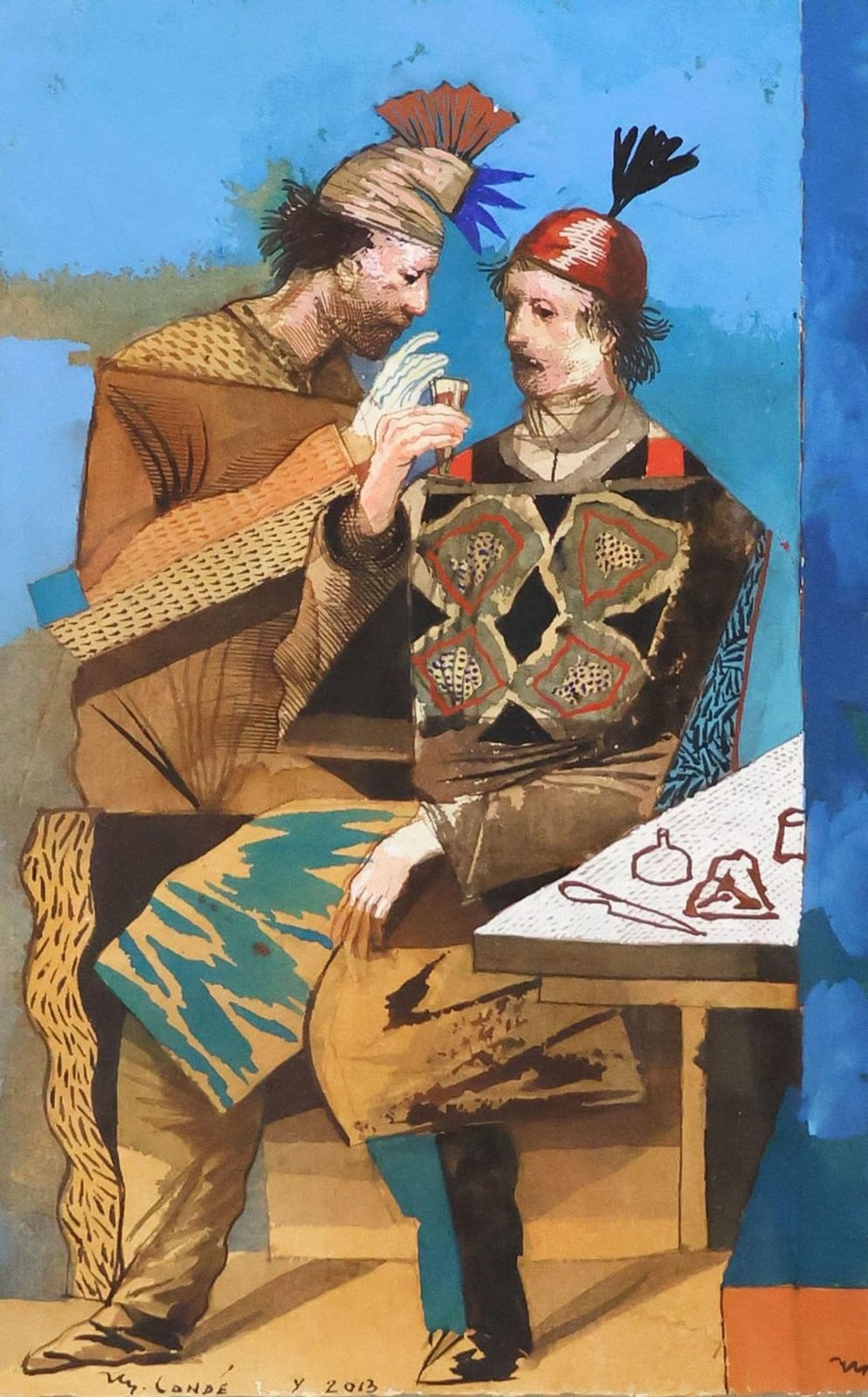 Miguel Condé comparable auction result: miguel conde b 1939 watercolor gouache painting