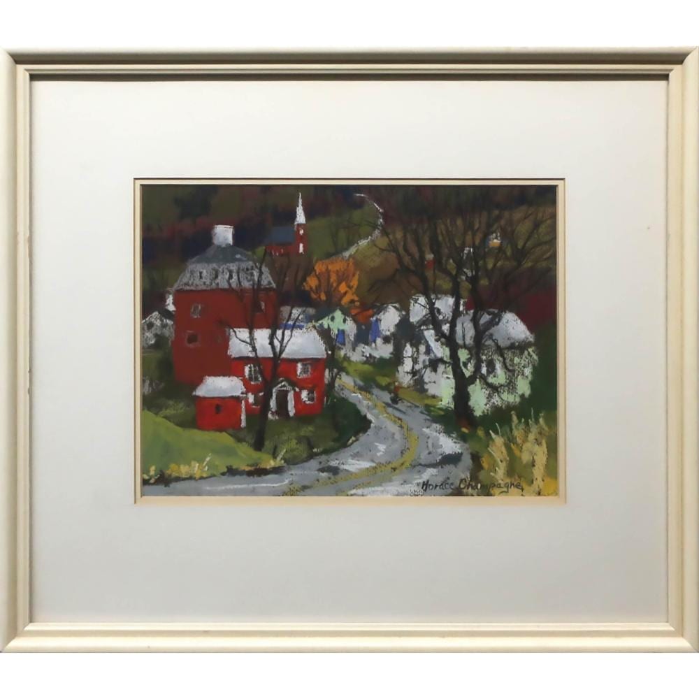 Horace Champagne comparable auction result: horace champagne canadian b 1937 the red house frelighsburg eastern townships quebec