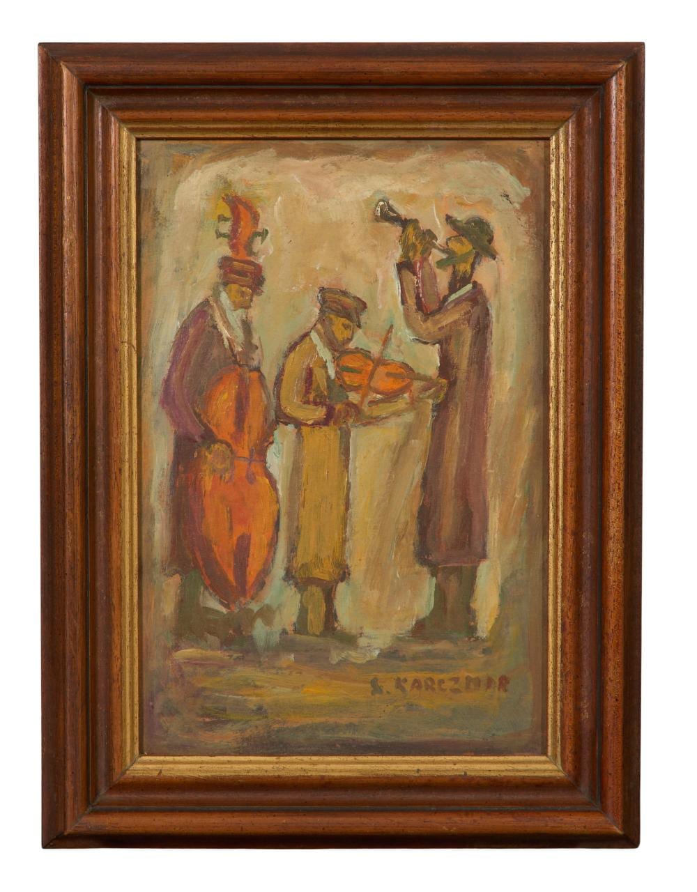 Simon Karczmar comparable auction result: simon natan karczmar polish israeli 1903 1982 fiddler and musicians h 13 in w 8 3 4 in framed h 16 1 2 in w 12 1 4 in
