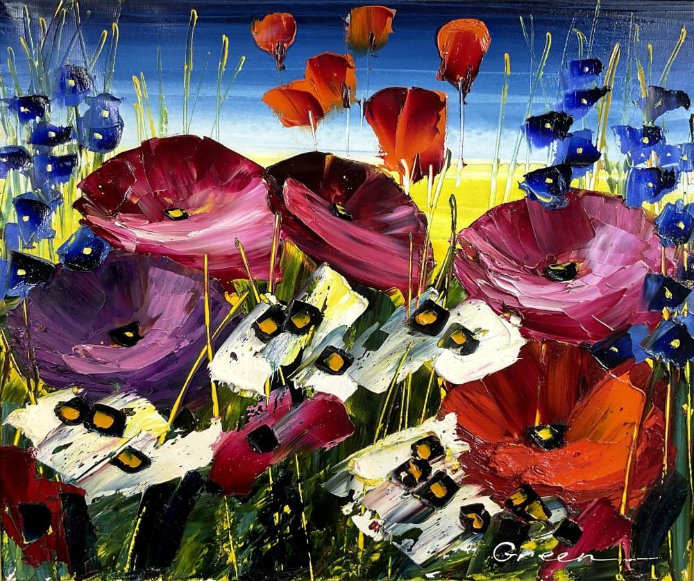 Maya Green comparable auction result: maya green b 1957 floral acrylic on canvas