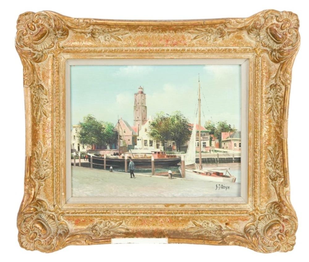 George Jan Dispo comparable auction result: george jan dispo signed oil painting dutch scene