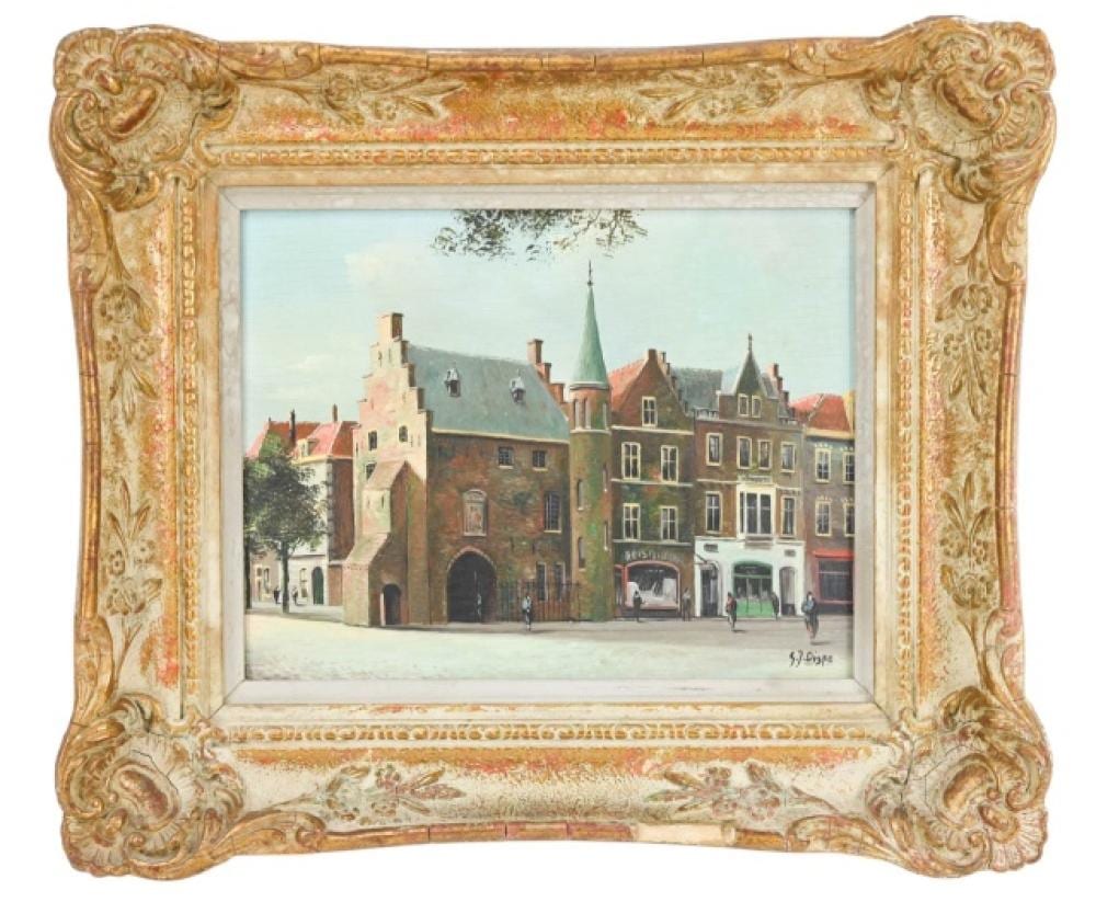 George Jan Dispo comparable auction result: george jan dispo signed oil painting dutch scene