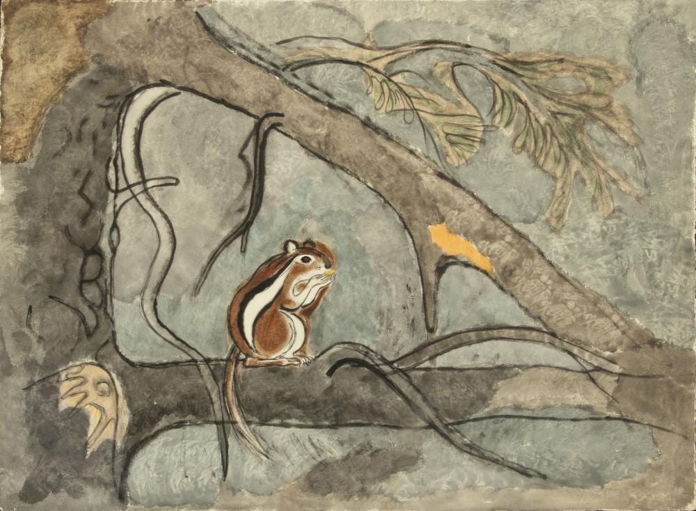 Charles Culver comparable auction result: charles culver american 1908 1967 watercolor pastel charcoal on paper chipmunk h 20 3 w 26 3