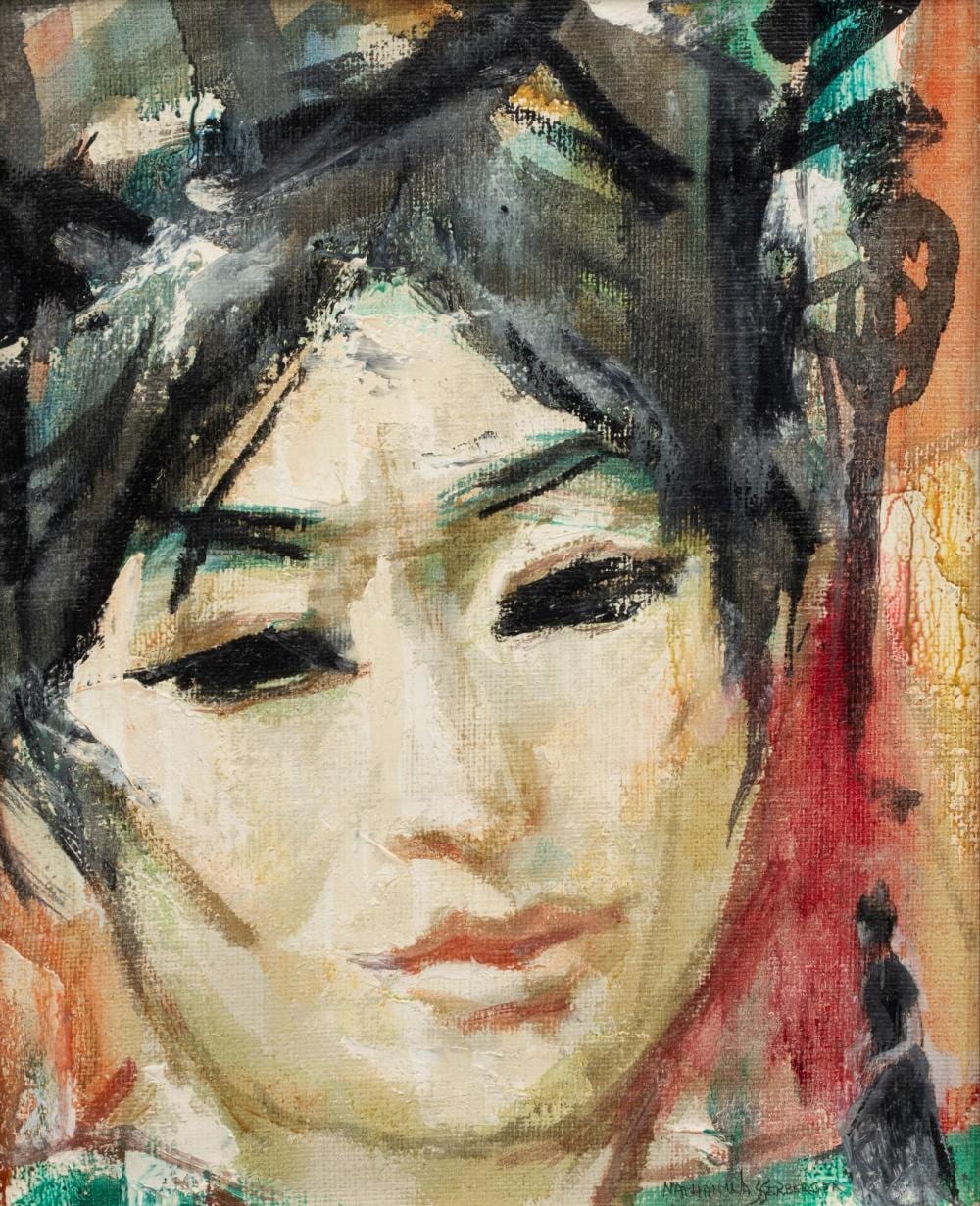 nathan wasserberger polish american 1928 2012 oil on canvas ca 1960s portrait of a woman h 19 5 w 15 5 · DuMouchelles · 2025-05-16 Nathan Wasserberger comparable auction result: nathan wasserberger polish american 1928 2012 oil on canvas ca 1960s portrait of a woman h 19 5 w 15 5