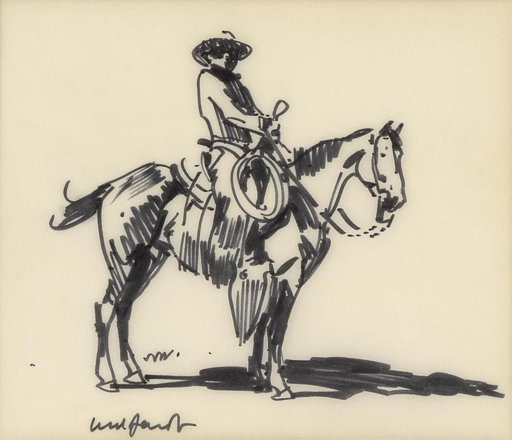 Ned Jacob comparable auction result: ned jacob man on horse