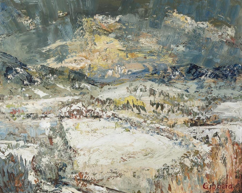 Eric Waters Gibberd comparable auction result: eric waters gibberd snow at dusk taos ca 1955