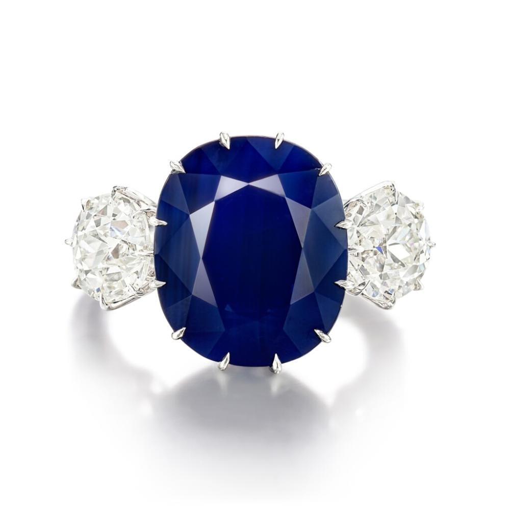 Sapphire and Diamond Ring | 11.56克拉 天然「克什米爾」未經加熱藍寶石 配 鑽石 戒指 comparable sale