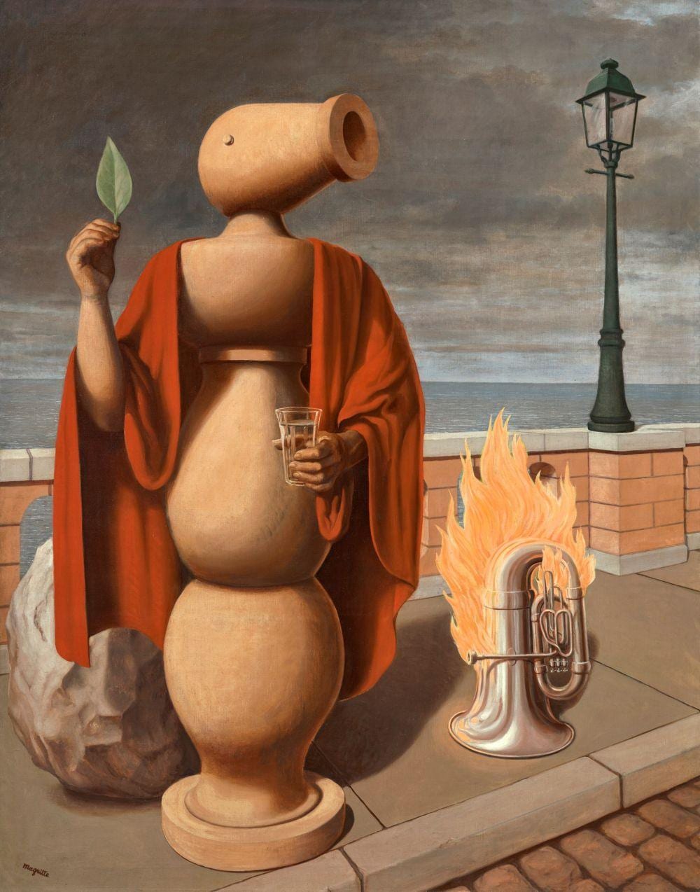 Rene Magritte (1898-1967) Les droits de l'homme oil on canvas 57 x 45 1/8 i comparable sale