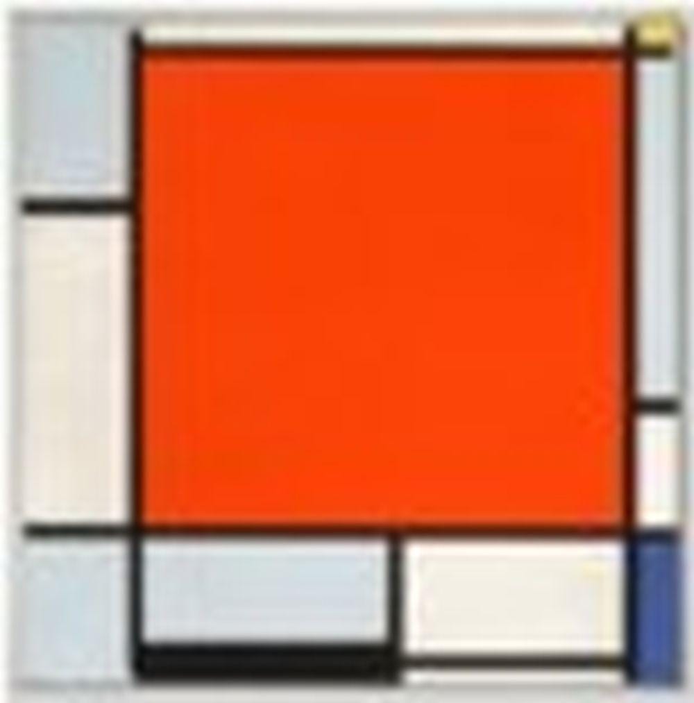 Piet Mondrian (1872-1944) Composition with Large Red Plane, Bluish Gray, Ye comparable sale