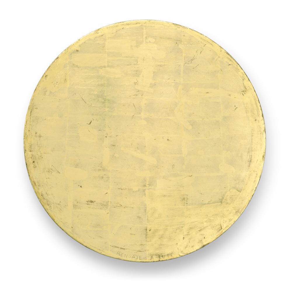 Mathias Goeritz comparable auction result: mathias goeritz 1915 1990 mensaje a lupe gold leaf and gesso on wooddia