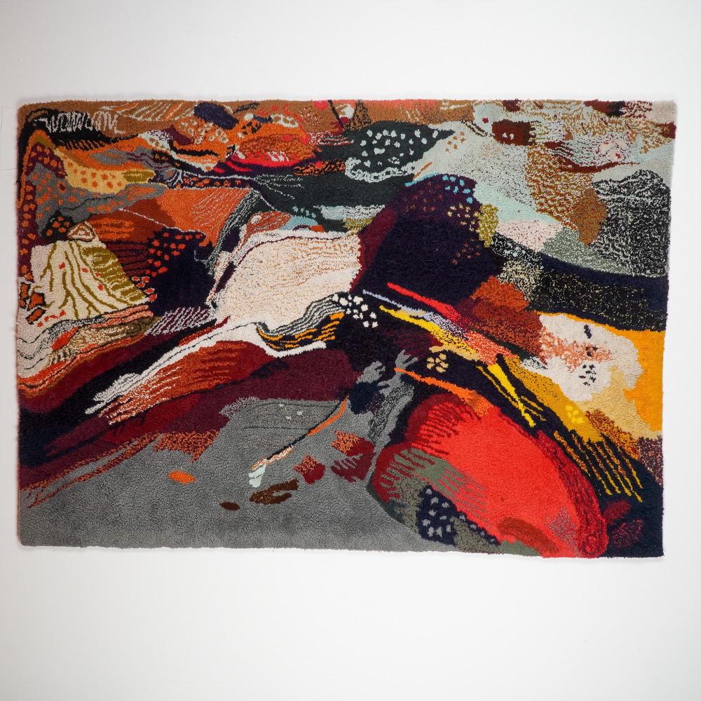 Leonardo Nierman Tapestry Rug, Firebird III, Signed sold by Lion and Unicorn, lot 334 — auction record photograph
