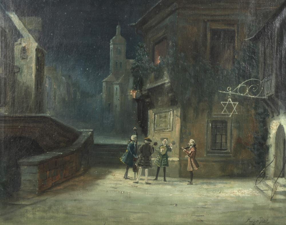 Hugo Diez comparable auction result: hugo diez n chtliches st ndchen nach spitzweg