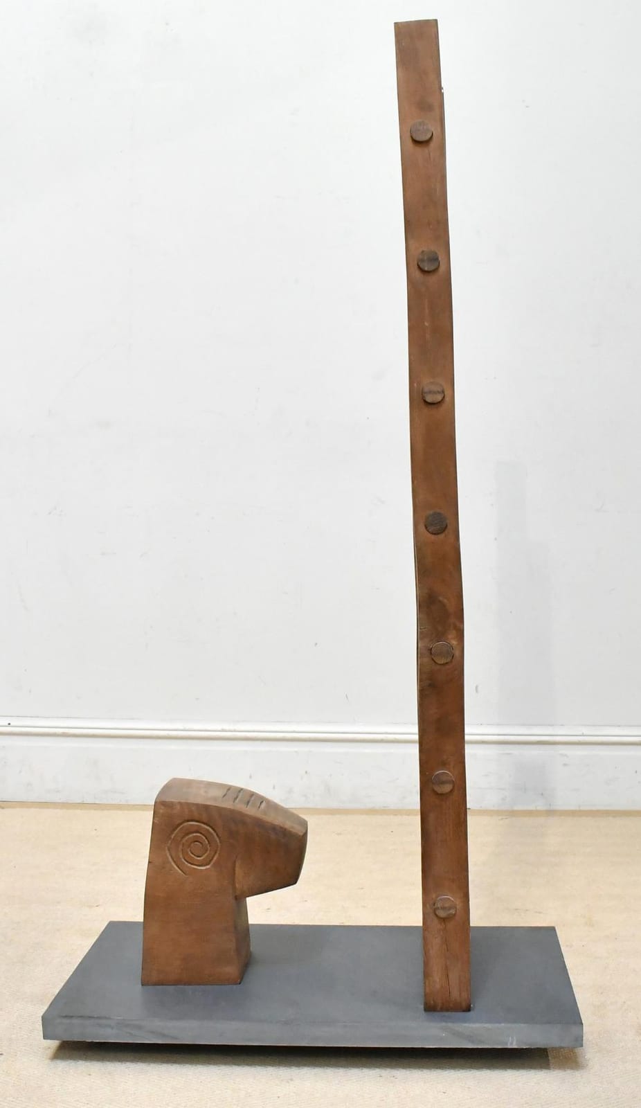 David (1928) Gilbert comparable auction result: david gilbert 1928 2016 carved oak on a rectangular slate base head ladder and ball height 147cm length 76cm width 41cm