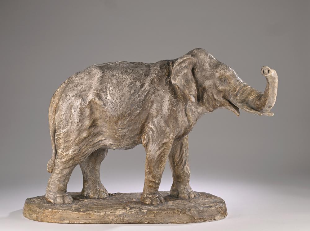 Georges Malissard comparable auction result: georges malissard 1877 1942 l phant d asie trompe lev e