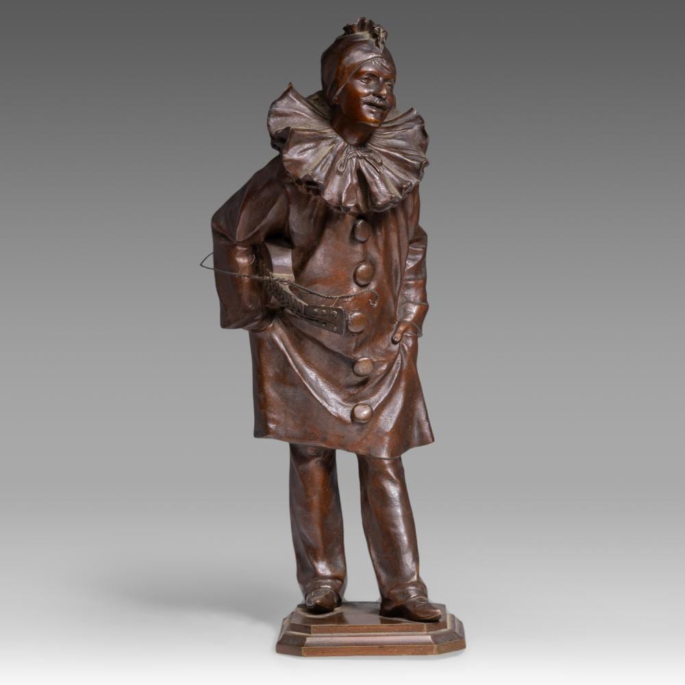 Henri Jacobs comparable auction result: henri jacobs 1864 1935 harlequin patinated bronze h 37 5 cm