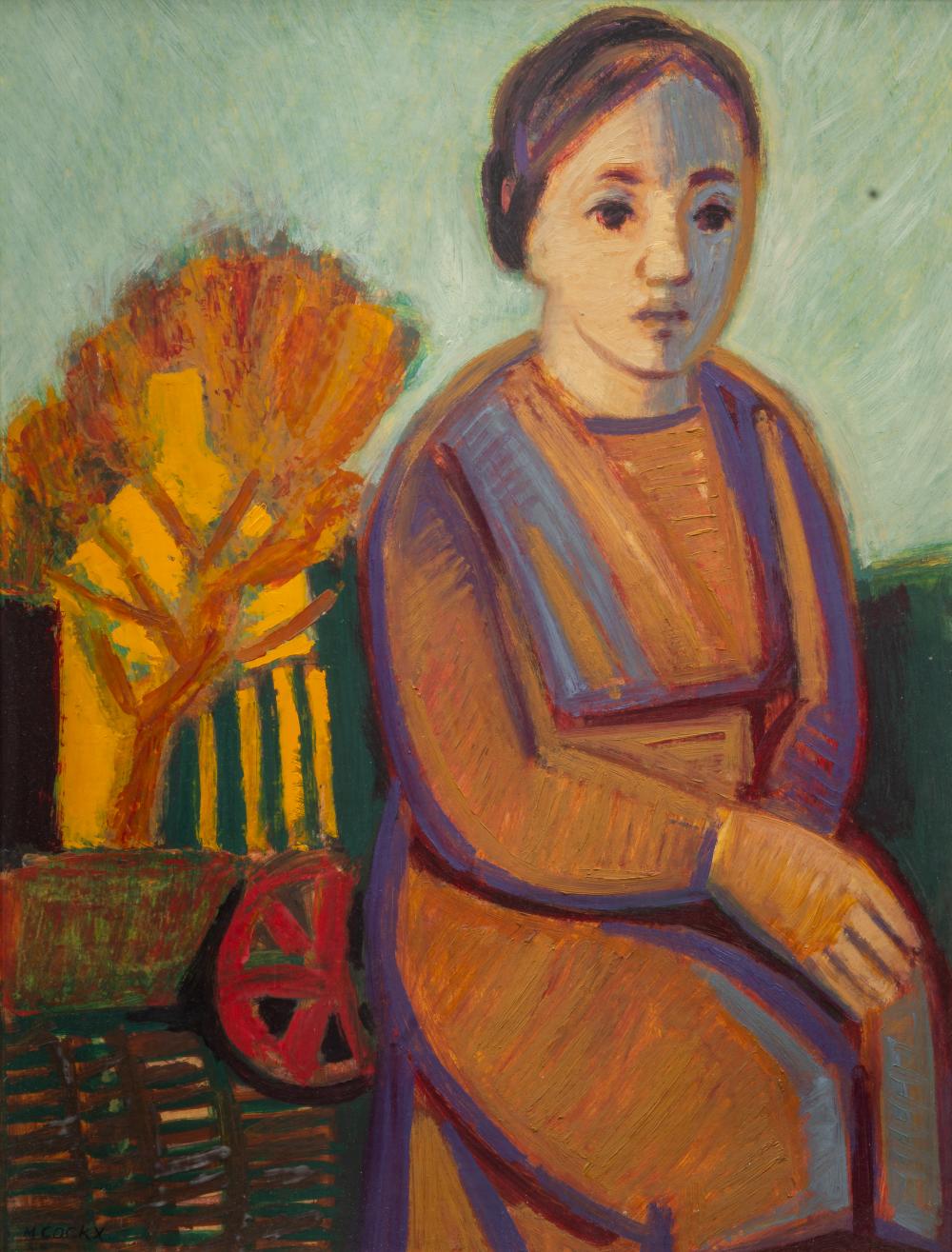 Marcel Cockx comparable auction result: marcel cockx 1930 2007 resting woman oil on board 65 x 50 cm 25 5 x 19 6 in frame 80 x 65 cm 31 1 2 x 25 5 in