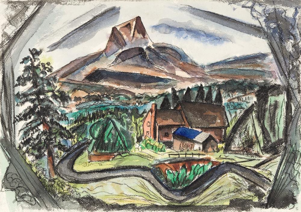 Joseph Meierhans comparable auction result: joseph meierhans 1890 1980 swiss american untitled landscape with farm