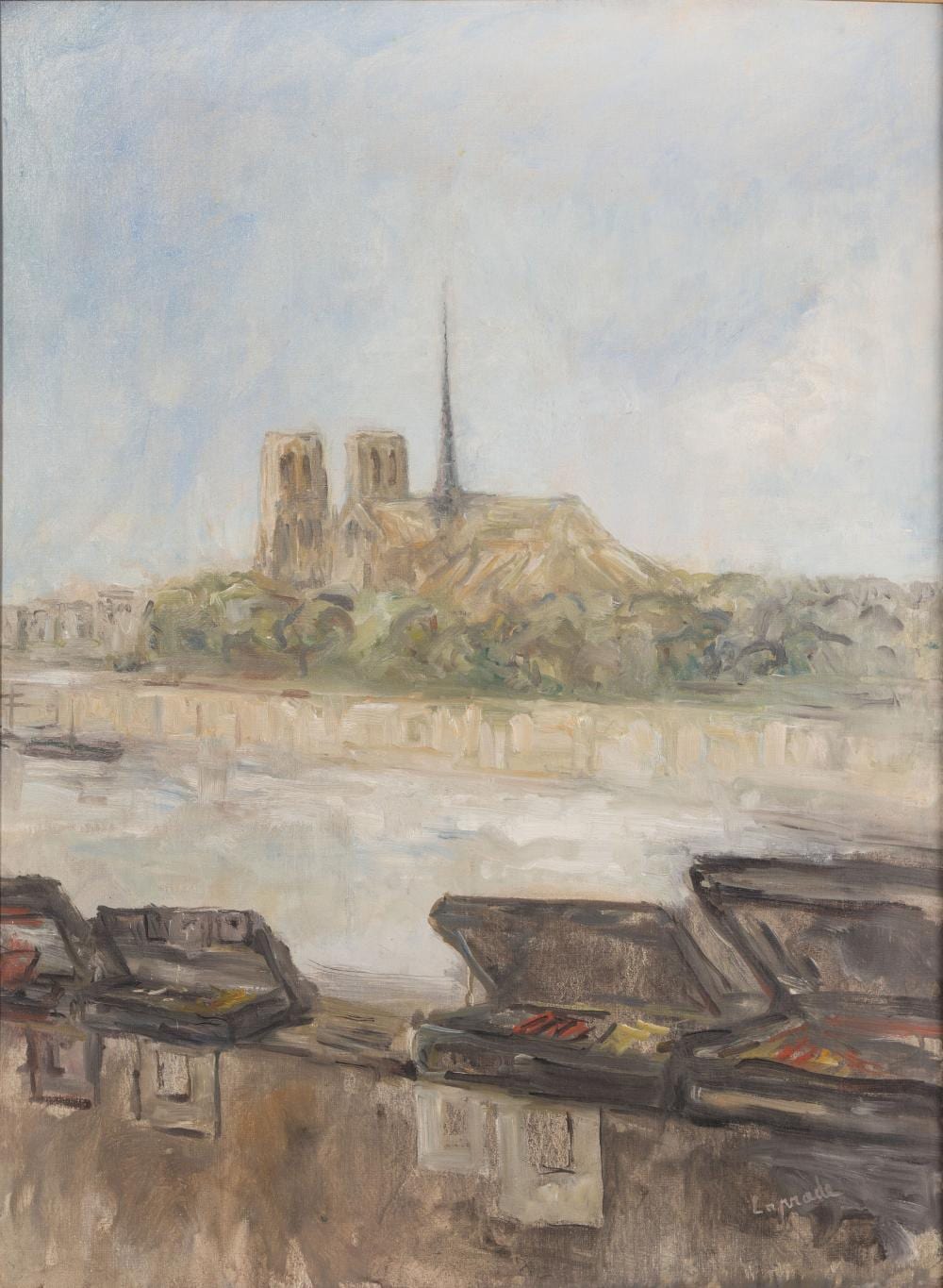 Pierre Laprade comparable auction result: pierre laprade french 1875 1932 notre dame from the west bank oil on canvas