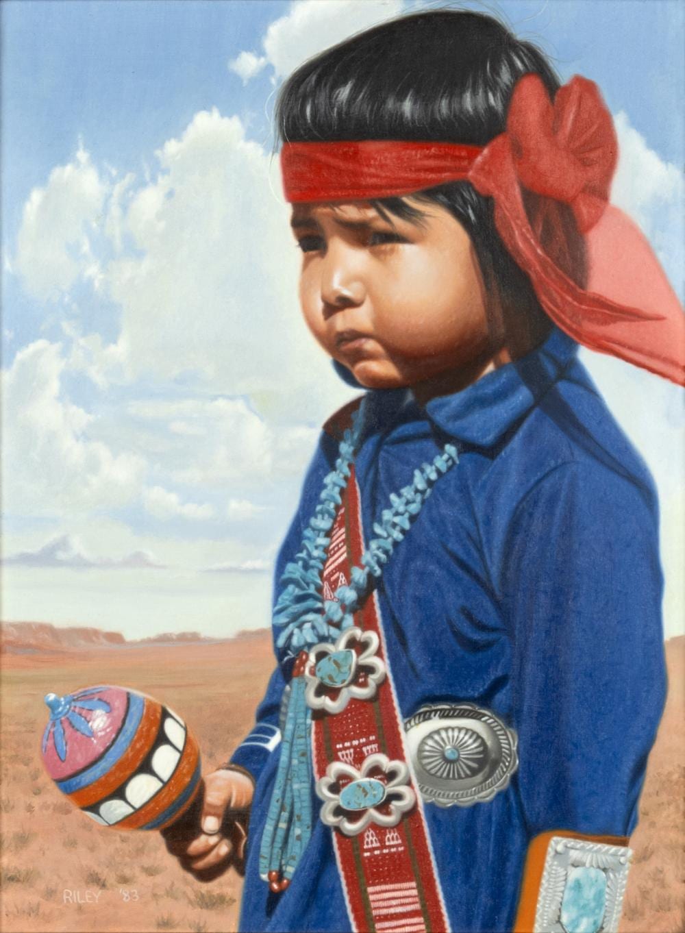 Larry Riley comparable auction result: larry riley 1947 indian child 1983