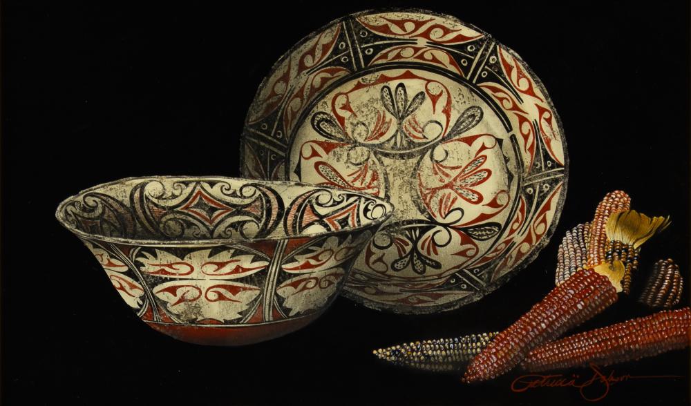 patricia dobson 1947 acoma pottery and harvest · Jackson Hole Art Auction · 2025-05-30 Patricia Dobson comparable auction result: patricia dobson 1947 acoma pottery and harvest