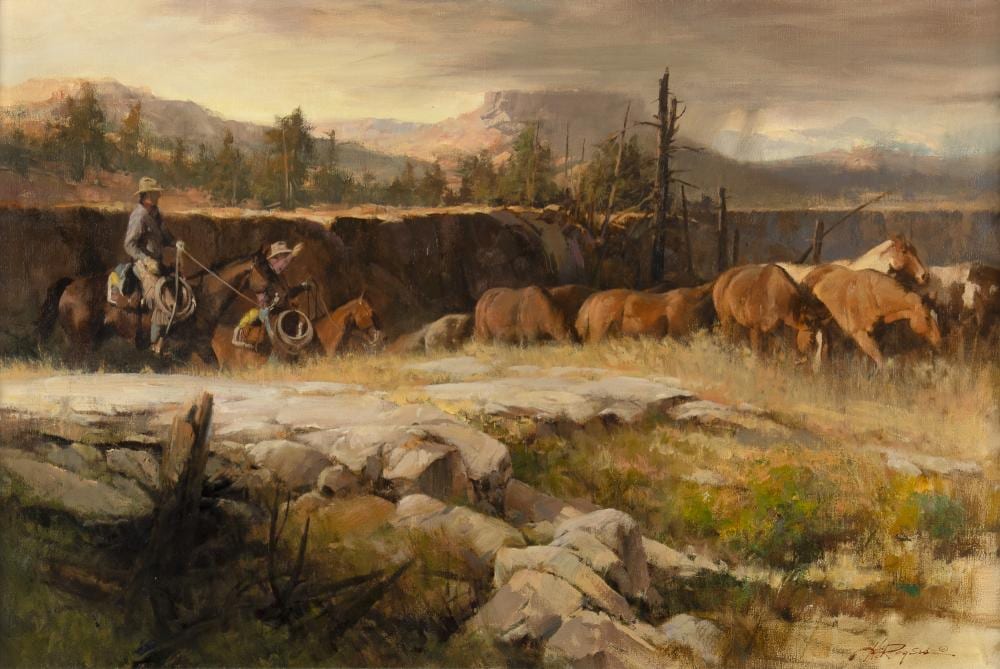 Howard Rogers comparable auction result: howard rogers 1932 roundin up the horses
