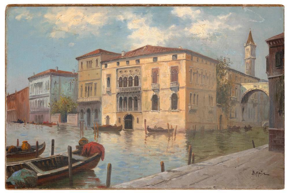 boris b major russian federation america 1876 1951 venetian canal scene oil on canvas laid down on board 16 x 24 unframed · Sandwich Auction House · 2025-05-14 Boris B. Major comparable auction result: boris b major russian federation america 1876 1951 venetian canal scene oil on canvas laid down on board 16 x 24 unframed