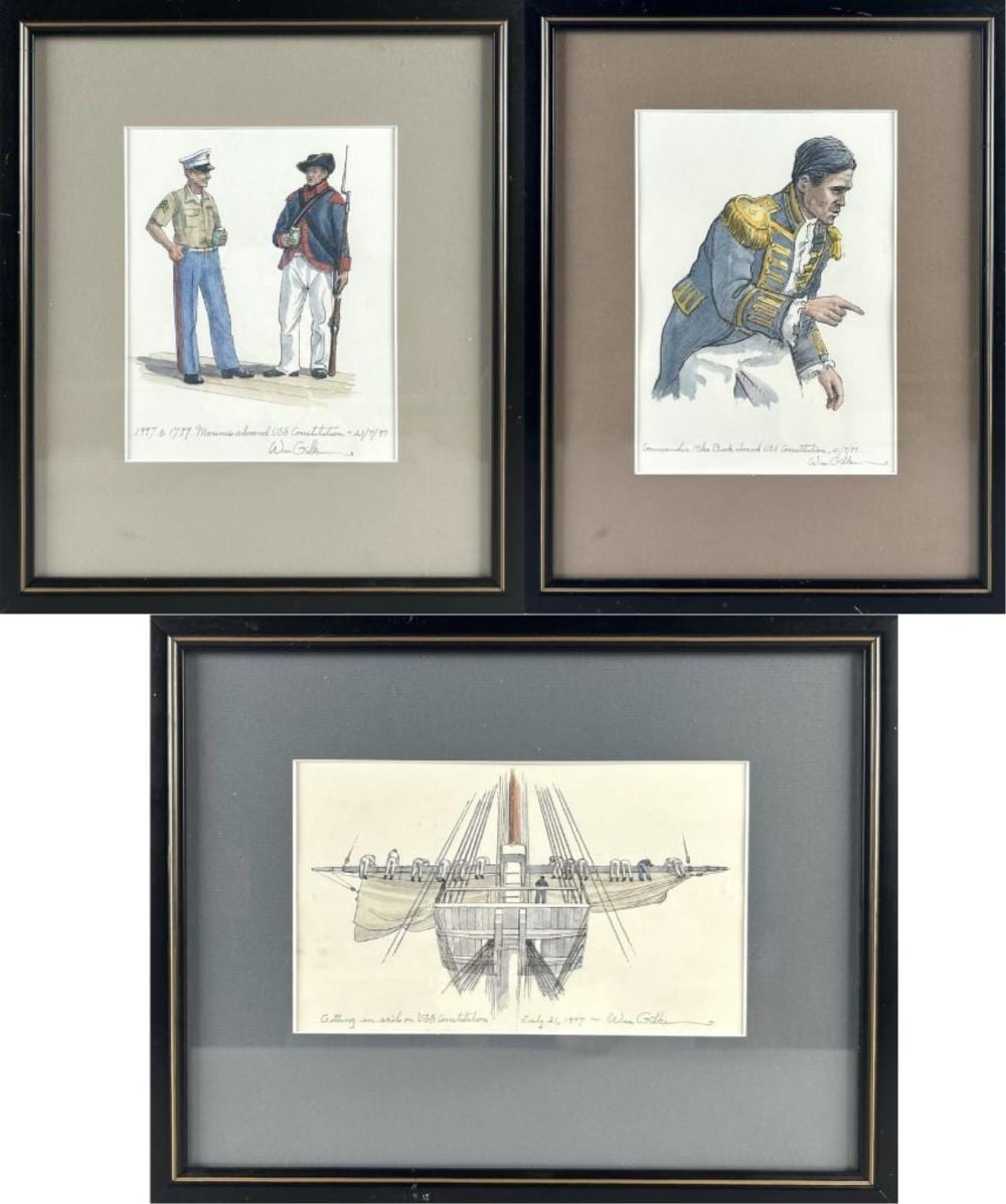 William Gilkerson comparable auction result: william gilkerson wisconsin canada 1936 2015 three sketches and the three volume set american whalers in the western arctic framed 12 x 15